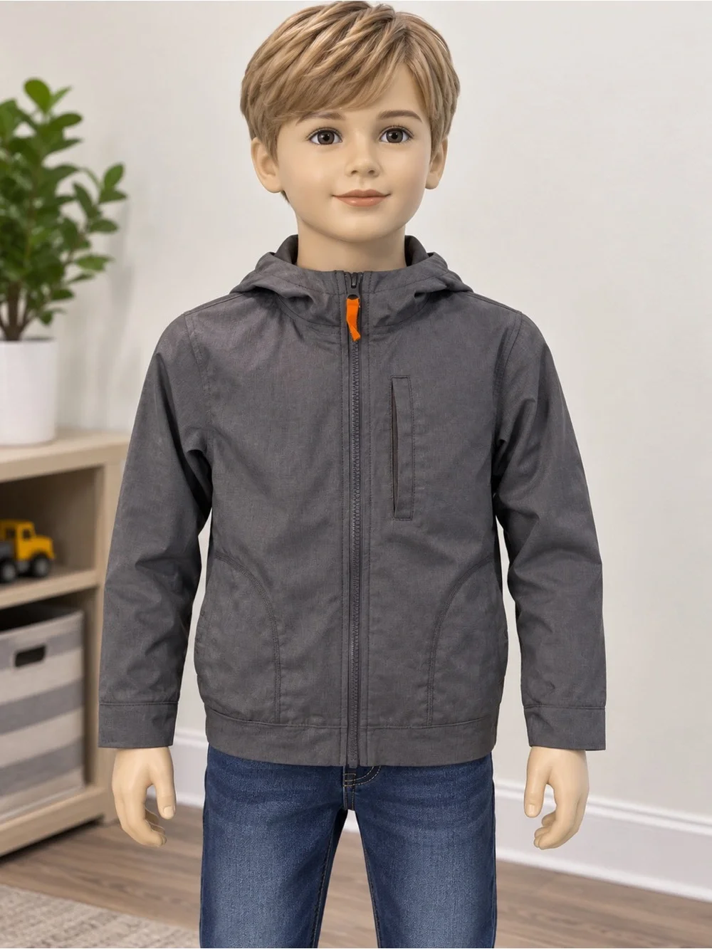 CARTERS Gray Hooded Boys Kids Jacket size 10